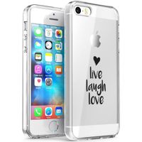 iMoshion Design hoesje iPhone 5 / 5s / SE - Live Laugh Love - Zwart