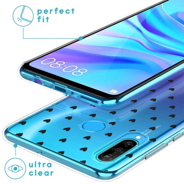 iMoshion Design hoesje Huawei P30 Lite - Hartjes - Zwart