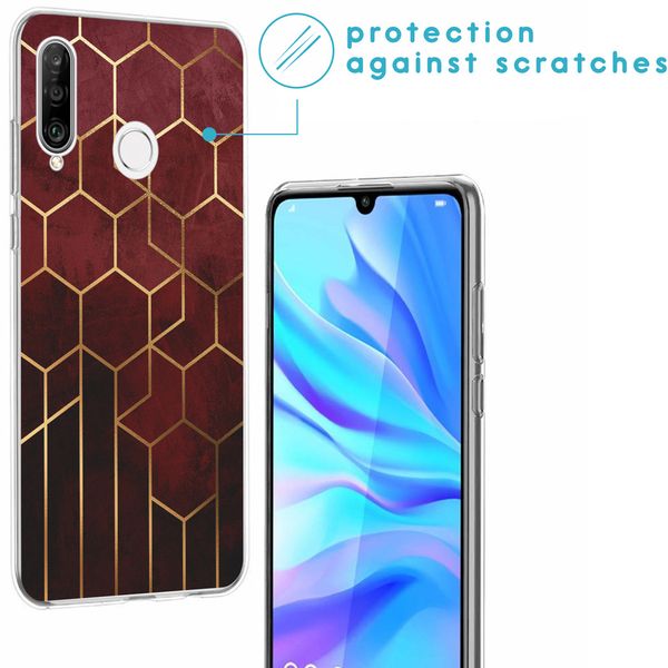 iMoshion Design hoesje Huawei P30 Lite - Patroon - Rood