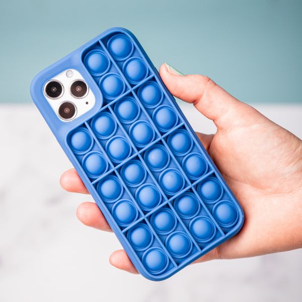 iMoshion Pop It Fidget Toy - Pop It hoesje iPhone Xs / X -Donkerblauw