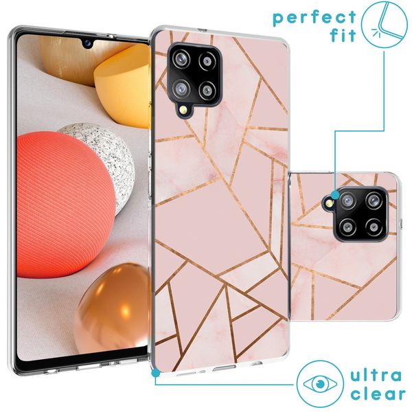 iMoshion Design hoesje Samsung Galaxy A42 - Grafisch Koper / Roze