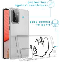 iMoshion Design hoesje Samsung Galaxy A72 - Abstract Gezicht - Zwart