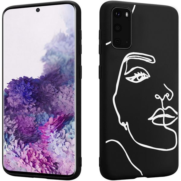 iMoshion Design hoesje Samsung Galaxy S20 - Abstract Gezicht - Wit