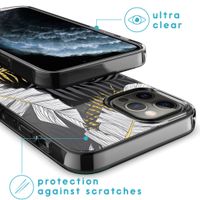 iMoshion Design hoesje iPhone 12 (Pro) - Bladeren / Zwart