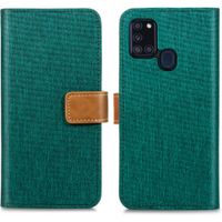 iMoshion Luxe Canvas Bookcase Samsung Galaxy A21s - Groen