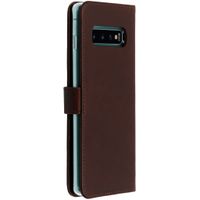 Selencia Echt Lederen Bookcase Samsung Galaxy S10 Plus - Bruin