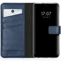 Selencia Echt Lederen Bookcase Huawei P Smart (2020) - Blauw