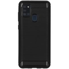 Brushed Backcover Samsung Galaxy A21s - Zwart