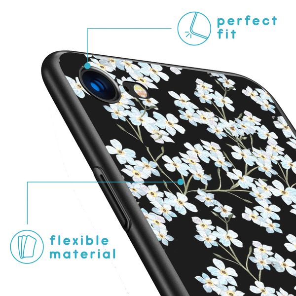 iMoshion Design hoesje iPhone SE (2022 / 2020) / 8 / 7  - Bloem - Wit