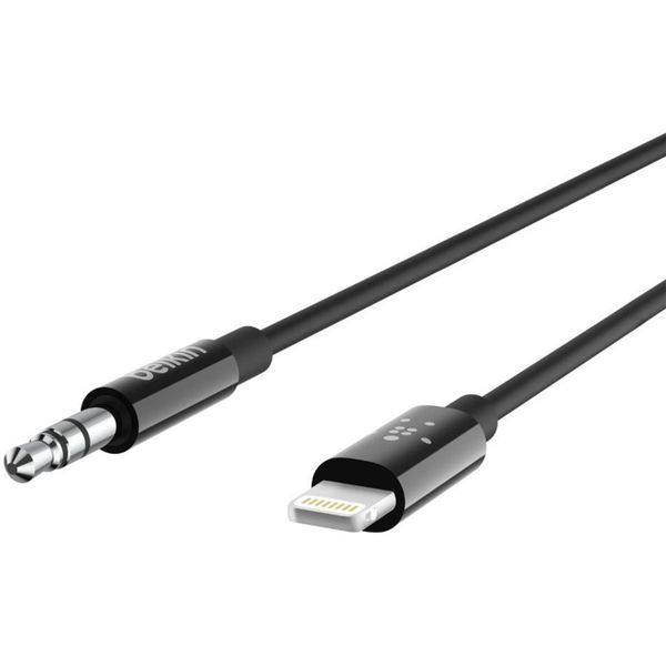 Belkin Rockstar Lightning naar AUX kabel - 1,8 meter - Zwart