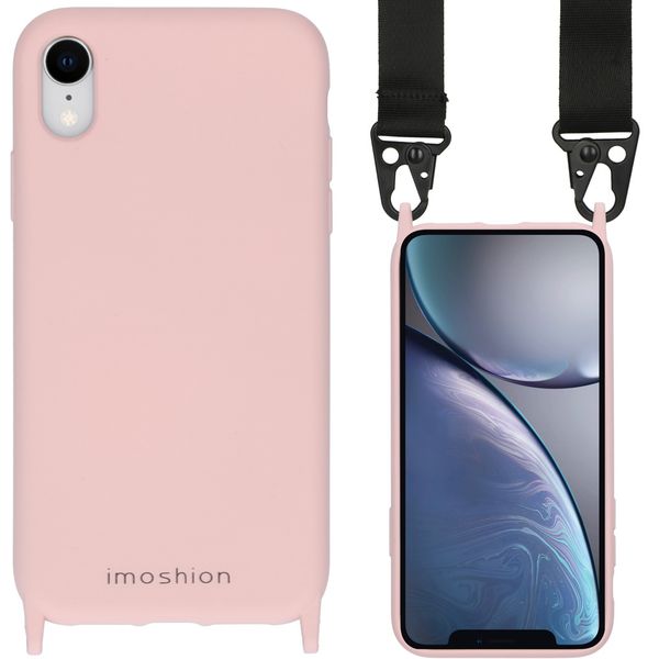 iMoshion Color Backcover met koord - Nylon Strap iPhone Xr - Roze