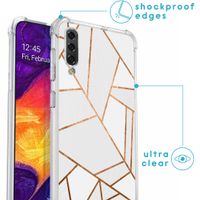 iMoshion Design hoesje met koord Samsung Galaxy A50 - Grafisch Koper - Wit / Goud