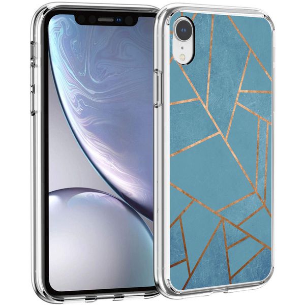 iMoshion Design hoesje iPhone Xr - Grafisch Koper / Blauw