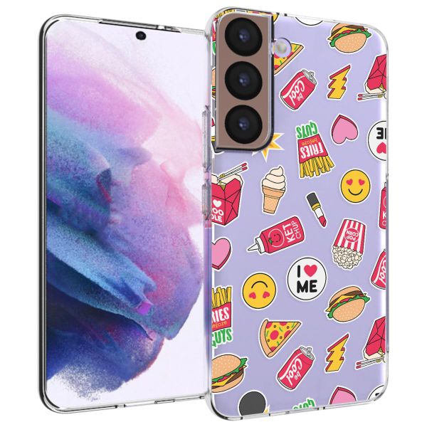 iMoshion Design hoesje Samsung Galaxy S22 - Fastfood - Multicolor