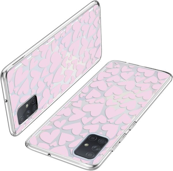 iMoshion Design hoesje Samsung Galaxy A71 - Hartjes - Roze