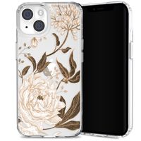 Selencia Fashion Extra Beschermende Backcover iPhone 14 - Golden Flowers