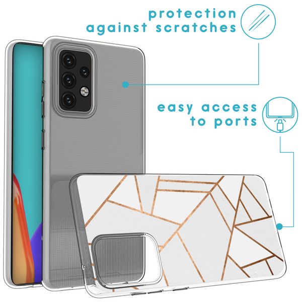 iMoshion Design hoesje voor Samsung Galaxy A52(s) (5G/4G) - Grafisch Koper / Wit