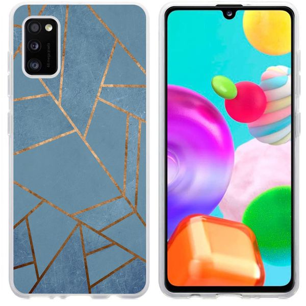 iMoshion Design hoesje Samsung Galaxy A41 - Grafisch Koper / Blauw