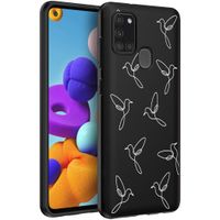 iMoshion Design hoesje Samsung Galaxy A21s - Vogels - Zwart