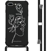 iMoshion Design hoesje met koord iPhone 8 Plus / 7 Plus - Abstract Gezicht Bloem