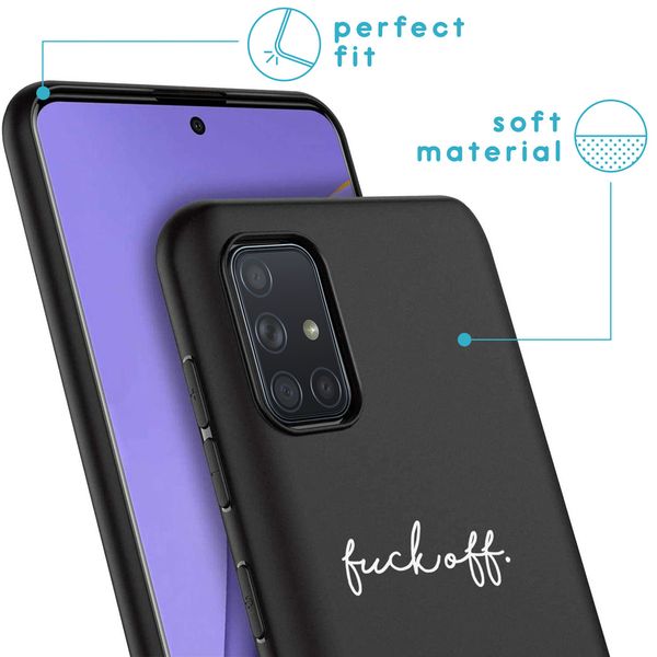 iMoshion Design hoesje Samsung Galaxy A71 - Fuck Off - Zwart