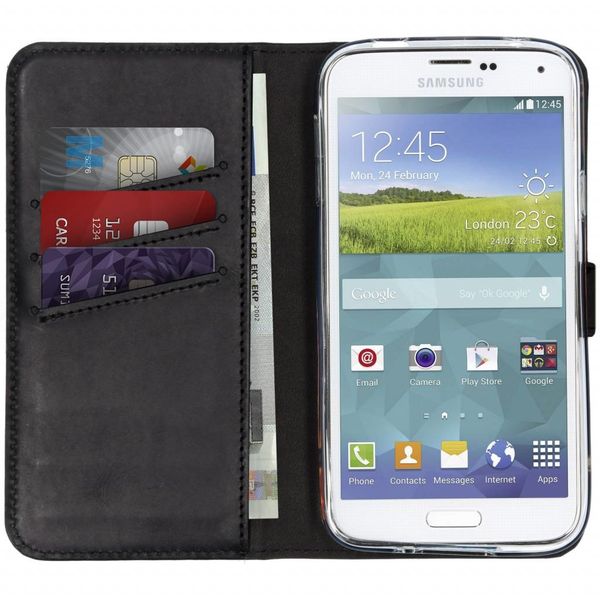 Selencia Echt Lederen Bookcase Samsung Galaxy S5 (Plus) / Neo