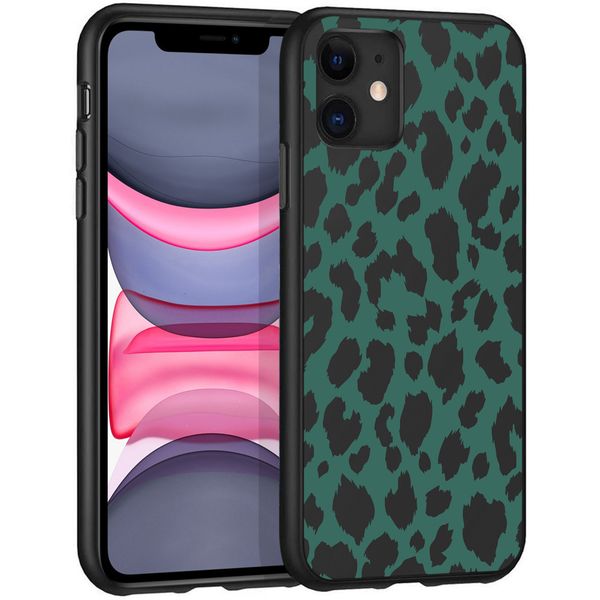 iMoshion Design hoesje iPhone 11 - Luipaard - Groen / Zwart