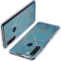 iMoshion Design hoesje Motorola Moto G8 Power - Grafisch Koper / Blauw