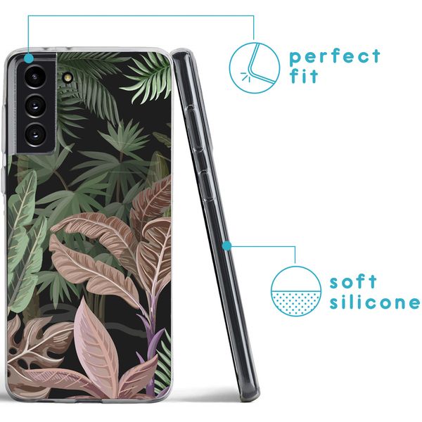 iMoshion Design hoesje Samsung Galaxy S21 - Jungle - Groen / Roze