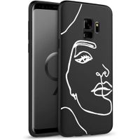 iMoshion Design hoesje Samsung Galaxy S9 - Abstract Gezicht - Wit