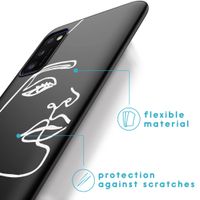 iMoshion Design hoesje Samsung Galaxy A41 - Abstract Gezicht - Wit