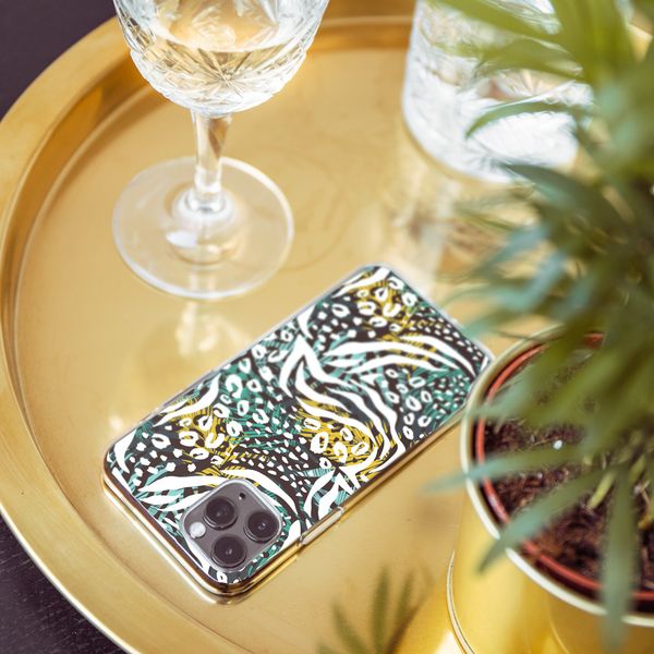 iMoshion Design hoesje iPhone Xr - Jungle - Wit / Zwart Groen