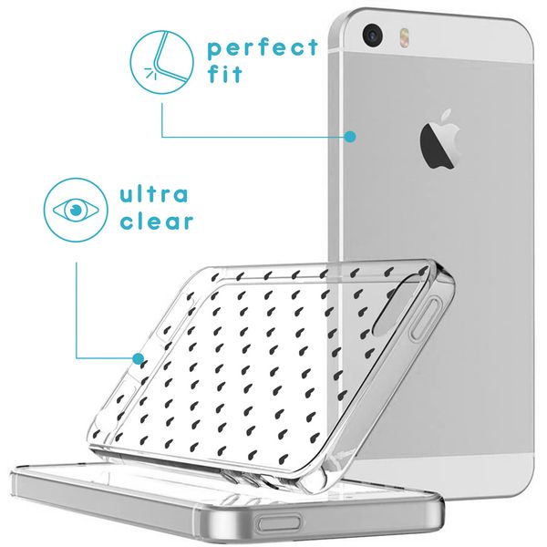 iMoshion Design hoesje iPhone 5 / 5s / SE - Hartjes - Zwart