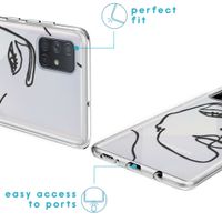 iMoshion Design hoesje Samsung Galaxy A71 - Abstract Gezicht - Zwart