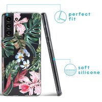 iMoshion Design hoesje Samsung Galaxy S21 - Jungle - Groen / Roze