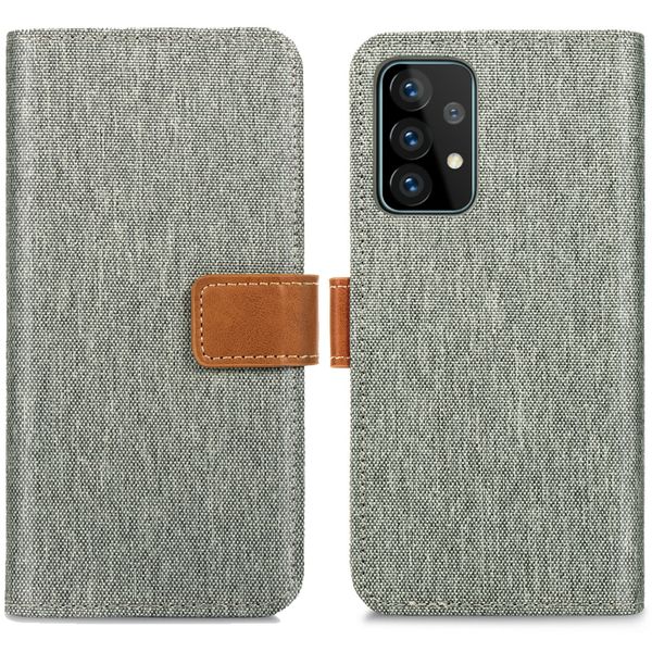 iMoshion Luxe Canvas Bookcase Samsung Galaxy A52(s) (5G/4G) - Grijs