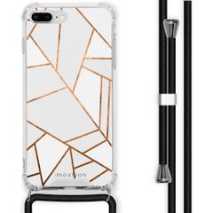 iMoshion Design hoesje met koord iPhone 8 Plus / 7 Plus - Grafisch Koper - Wit / Goud