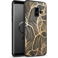 iMoshion Design hoesje Samsung Galaxy S9 - Bladeren / Zwart