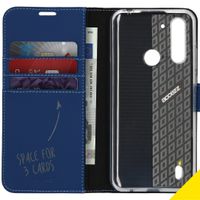 Accezz Wallet Softcase Bookcase Motorola Moto G8 Power Lite - Blauw