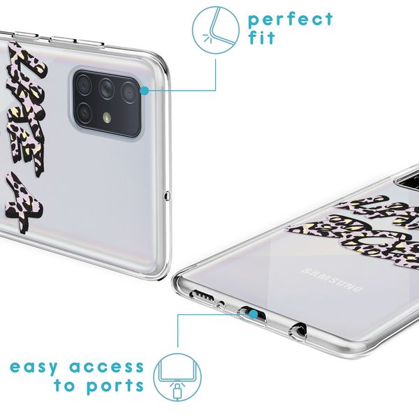 iMoshion Design hoesje Galaxy A71 - Like A Boss - Paars / Zwart