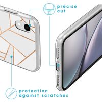 iMoshion Design hoesje iPhone Xr - Grafisch Koper / Wit