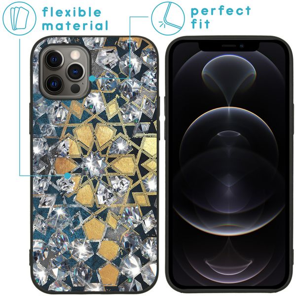 iMoshion Design hoesje iPhone 12 (Pro) - Grafisch / Bling