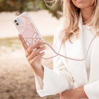 iMoshion Design hoesje met koord Samsung Galaxy A40 - Grafisch Koper - Roze / Goud