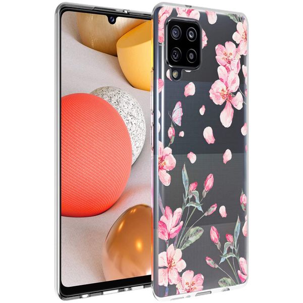 iMoshion Design hoesje Samsung Galaxy A42 - Bloem - Roze