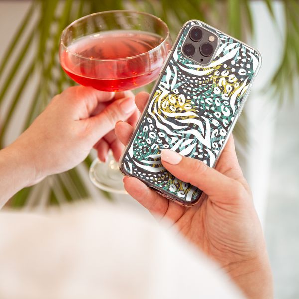 iMoshion Design hoesje iPhone Xr - Jungle - Wit / Zwart Groen