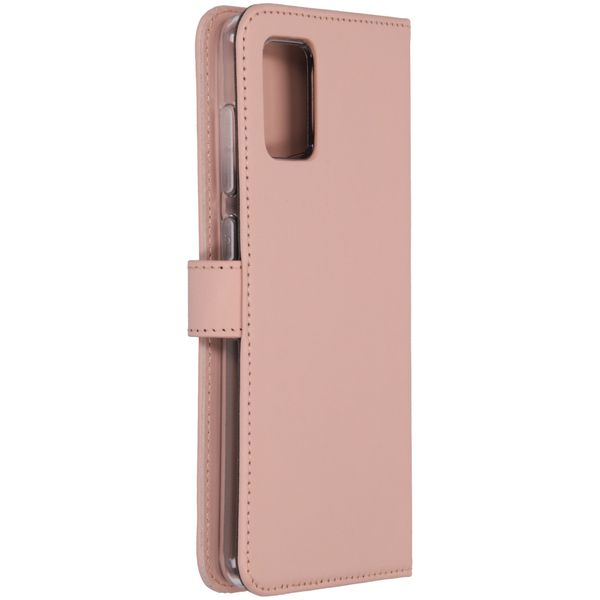 Selencia Echt Lederen Bookcase Samsung Galaxy A71 - Roze