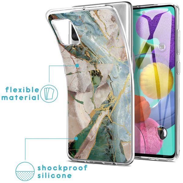 iMoshion Design hoesje Samsung Galaxy A51 - Marmer - Gebroken Beige