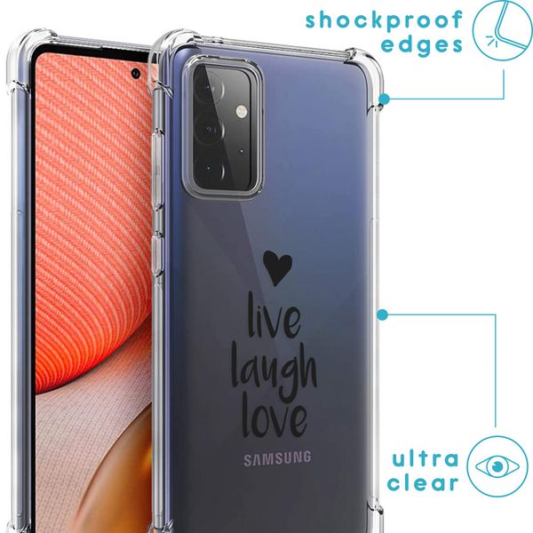 iMoshion Design hoesje met koord  Samsung Galaxy A72 - Live Laugh Love