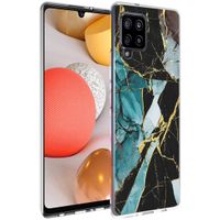 iMoshion Design hoesje Samsung Galaxy A42 - Marmer - Gebroken Blauw