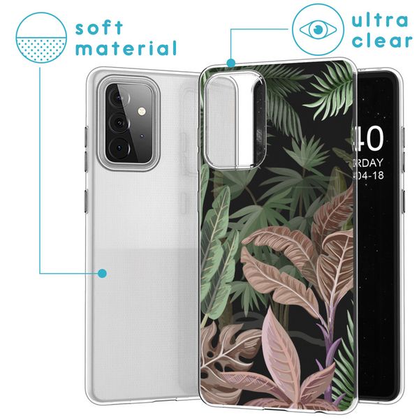 iMoshion Design hoesje Samsung Galaxy A72 - Jungle - Groen / Roze